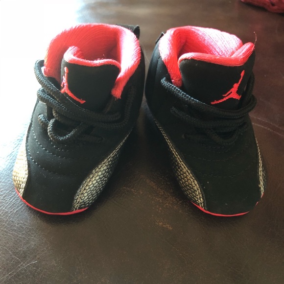 red and black baby jordans
